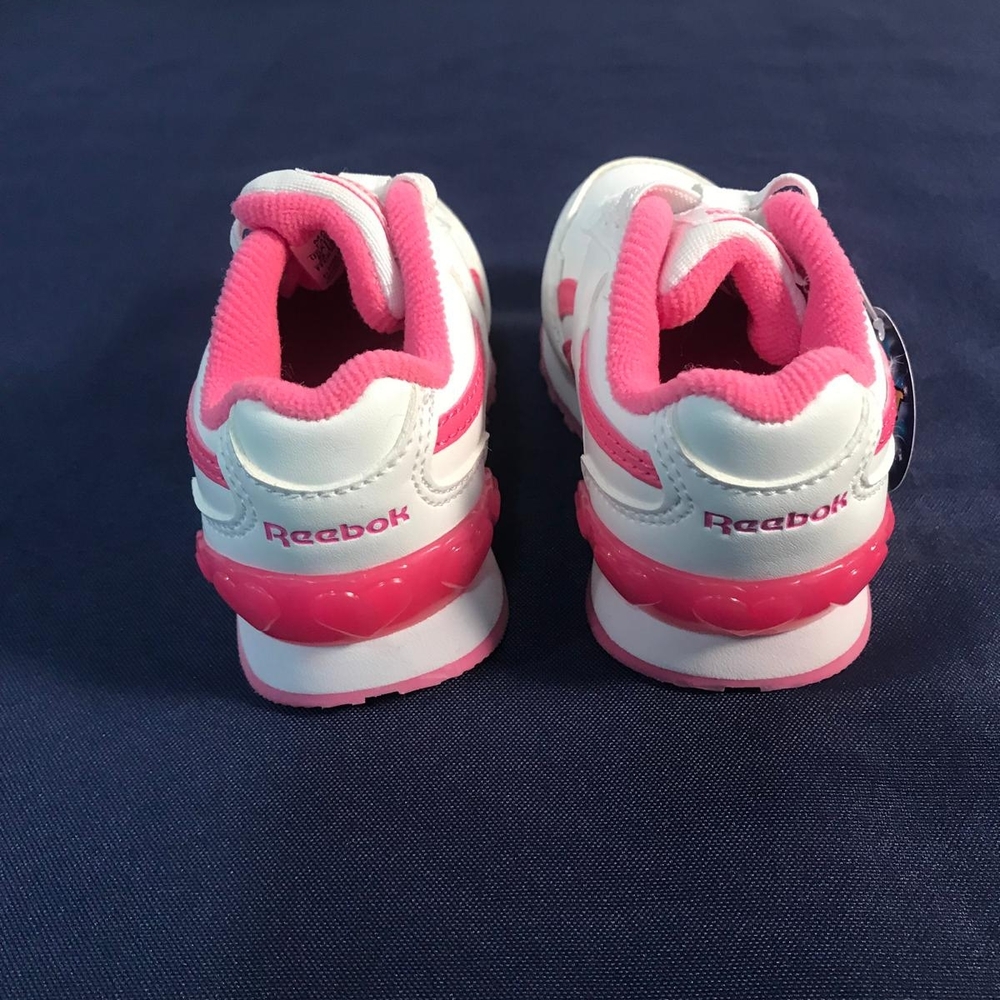 Reebok Beby Girl's White & Pink Royal CL Jog/Glide Sneakers, Size 5 - Picture 3 of 9